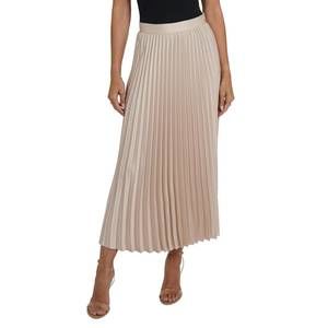 NEW LOVE TOKEN nessa pleated silk skirt in beige
